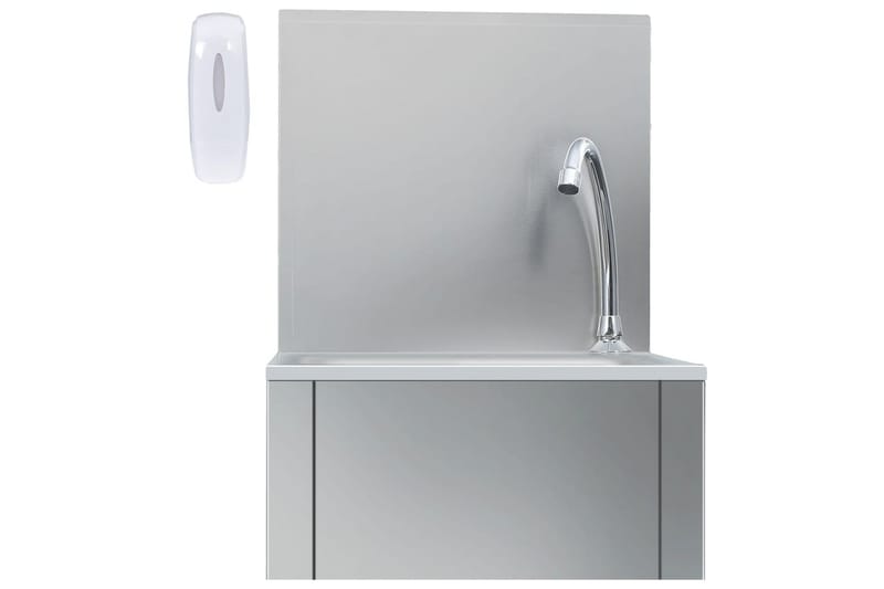 Handfat med kran och tvålpump rostfritt stål - Silver - Hus & renovering - Kök & bad - Badrum - Tvättställ & handfat - Enkelhandfat