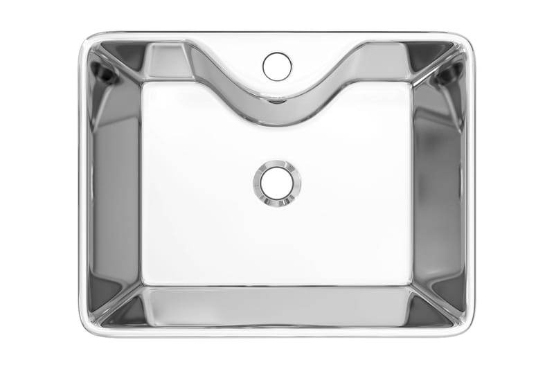 Handfat med kranhål 48x37x13,5 cm keramik silver - Silver - Hus & renovering - Kök & bad - Badrum - Tvättställ & handfat - Enkelhandfat