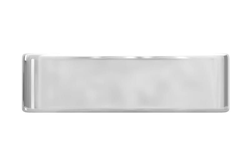 Handfat med kranhål 48x37x13,5 cm keramik silver - Silver - Enkelhandfat