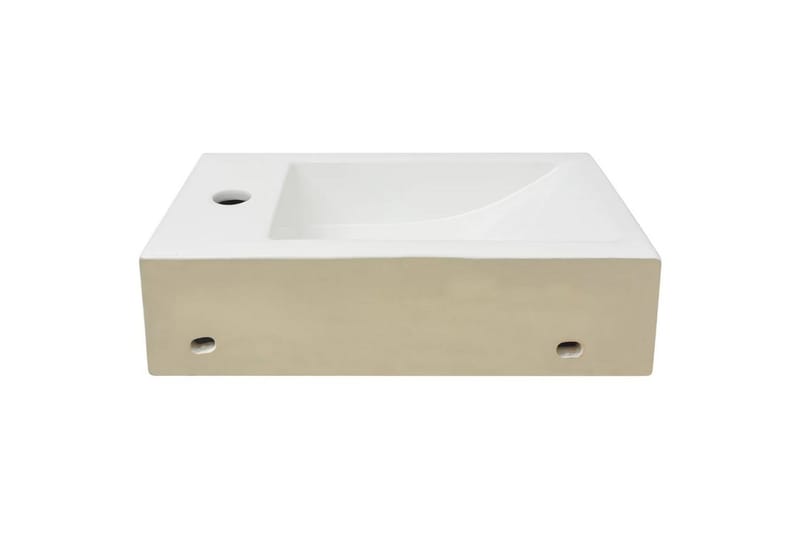 Handfat med kranhål rektangulär keramisk vit 46x25,5x12 cm - Vit - Hus & renovering - Kök & bad - Badrum - Tvättställ & handfat - Enkelhandfat