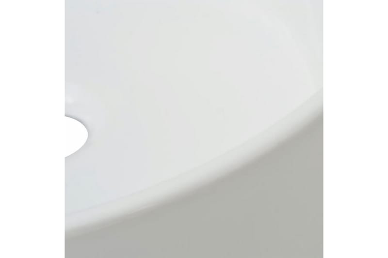 Handfat rund keramik vit 40x15 cm - Vit - Enkelhandfat