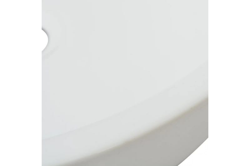Handfat rund keramik vit 42x12 cm - Vit - Enkelhandfat