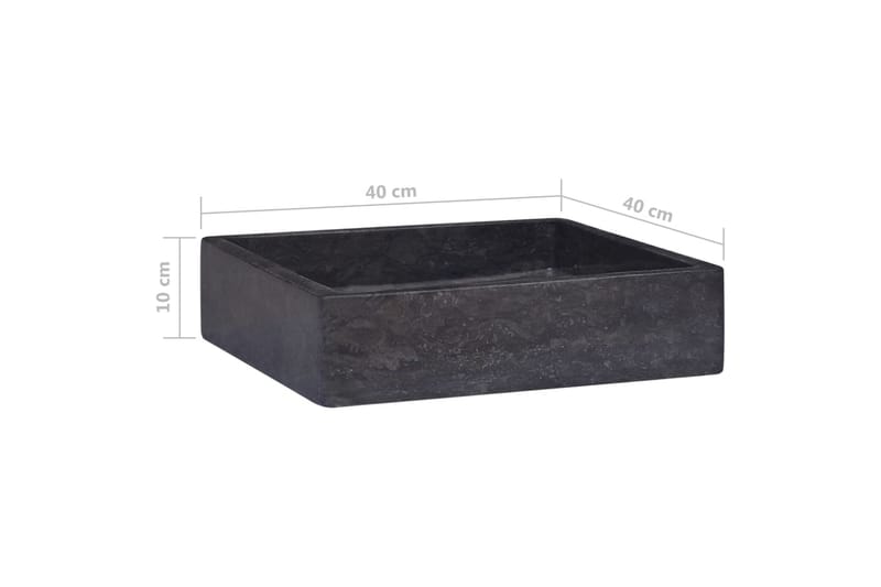 Handfat svart 40x40x10 cm marmor - Svart - Hus & renovering - Kök & bad - Badrum - Tvättställ & handfat - Enkelhandfat