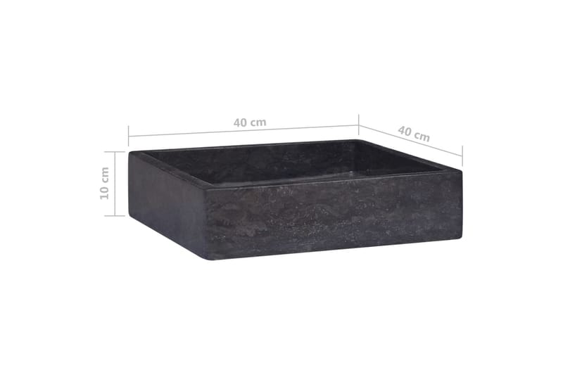Handfat svart 40x40x10 cm marmor - Svart - Enkelhandfat