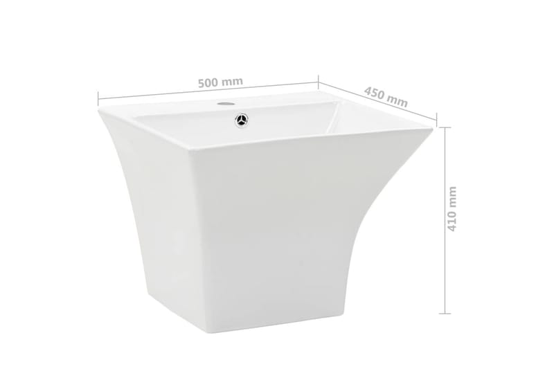 Handfat väggmonterat keramik 500x450x410 mm vit - Vit - Hus & renovering - Kök & bad - Badrum - Tvättställ & handfat - Enkelhandfat