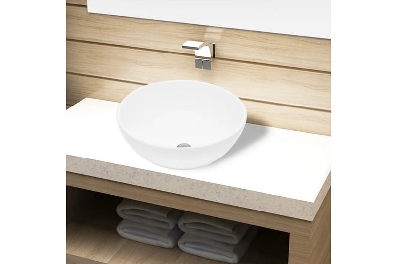 Handfat vit keramik rund - Vit - Hus & renovering - Kök & bad - Badrum - Tvättställ & handfat - Enkelhandfat