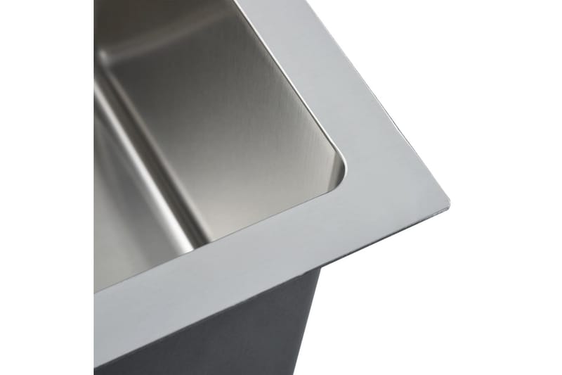 Handgjord diskbänk med sil rostfritt stål - Silver - Enkelhandfat