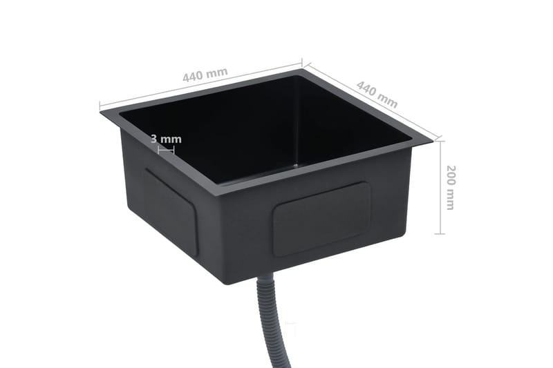 Handgjord diskho med sil svart rostfritt stål - Svart - Hus & renovering - Kök & bad - Badrum - Tvättställ & handfat - Enkelhandfat