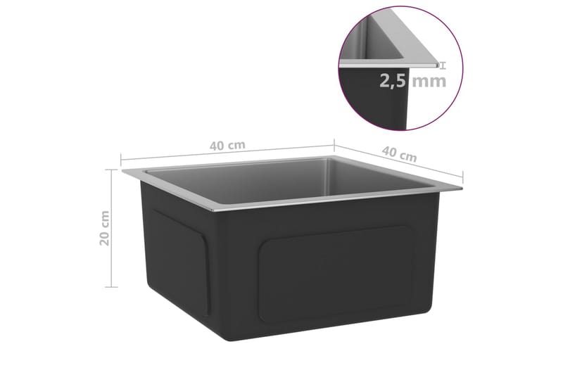 Handgjord diskho rostfritt stål - Silver - Hus & renovering - Kök & bad - Badrum - Tvättställ & handfat - Enkelhandfat