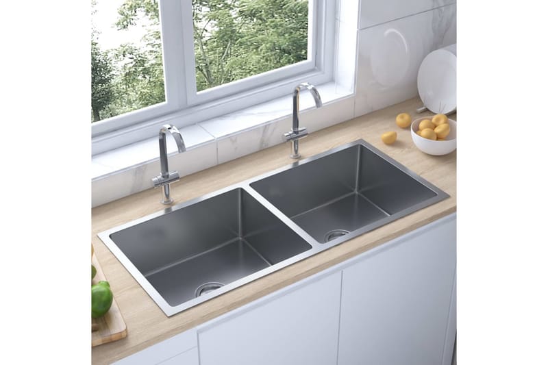 Handgjord diskho rostfritt stål - Silver - Hus & renovering - Kök & bad - Badrum - Tvättställ & handfat - Enkelhandfat
