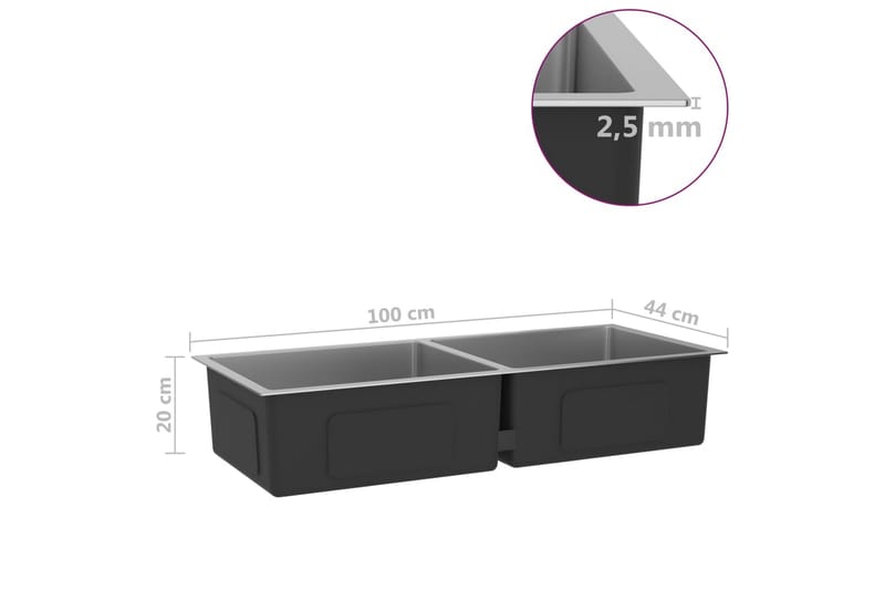 Handgjord diskho rostfritt stål - Silver - Hus & renovering - Kök & bad - Badrum - Tvättställ & handfat - Enkelhandfat