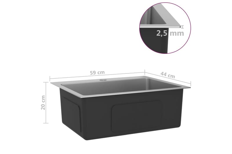 Handgjord diskho rostfritt stål - Silver - Hus & renovering - Kök & bad - Badrum - Tvättställ & handfat - Enkelhandfat