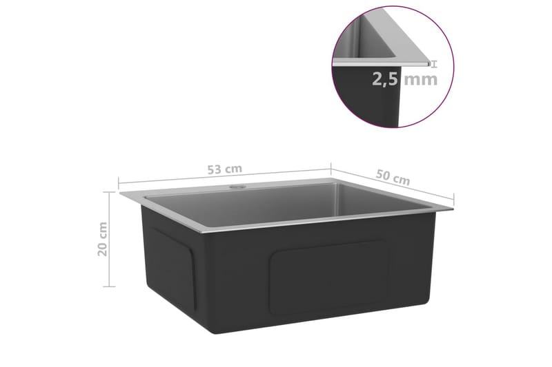 Handgjord diskho rostfritt stål - Silver - Hus & renovering - Kök & bad - Badrum - Tvättställ & handfat - Enkelhandfat
