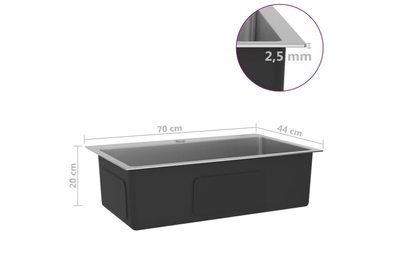 Handgjord diskho rostfritt stål - Silver - Hus & renovering - Kök & bad - Badrum - Tvättställ & handfat - Enkelhandfat