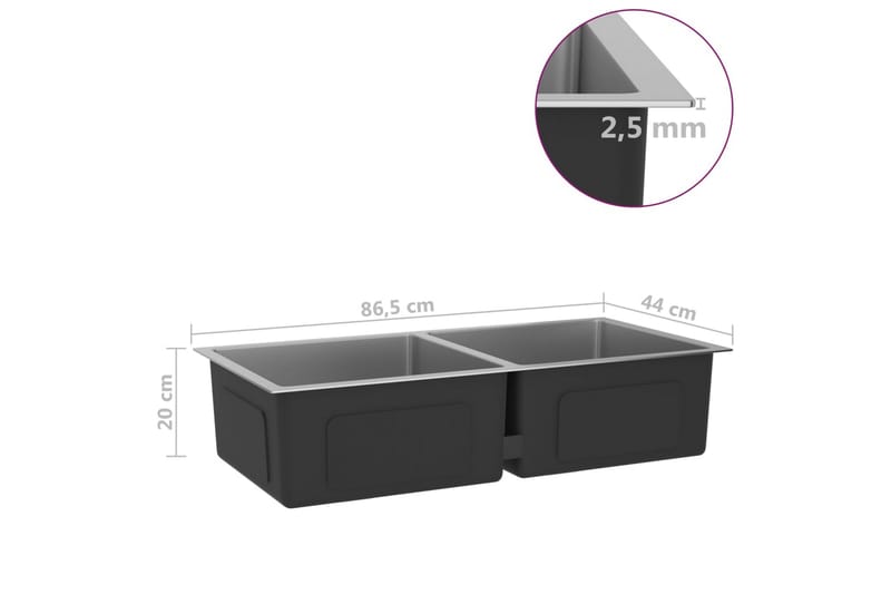 Handgjord diskho rostfritt stål - Silver - Hus & renovering - Kök & bad - Badrum - Tvättställ & handfat - Enkelhandfat