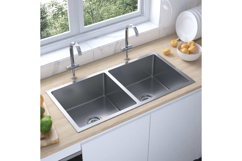 Handgjord diskho rostfritt stål - Silver - Hus & renovering - Kök & bad - Badrum - Tvättställ & handfat - Enkelhandfat