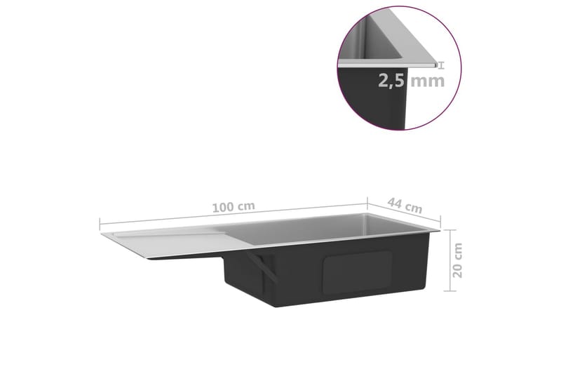 Handgjord diskho rostfritt stål - Silver - Hus & renovering - Kök & bad - Badrum - Tvättställ & handfat - Enkelhandfat