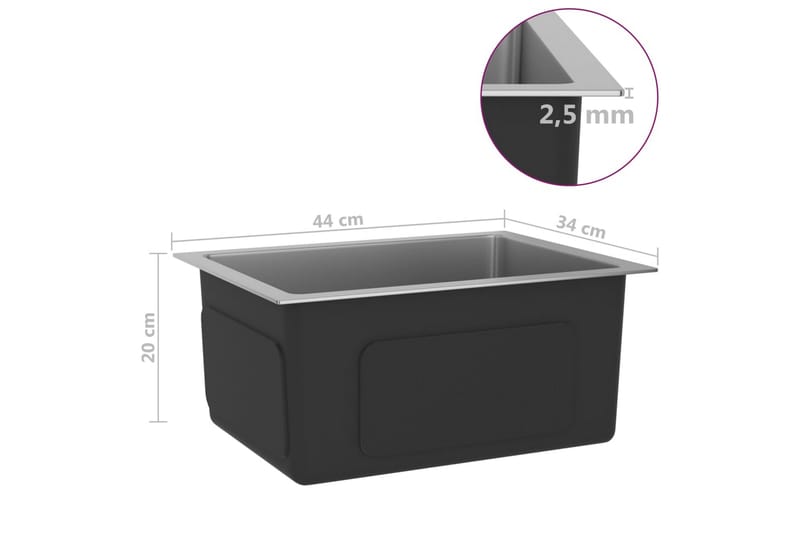 Handgjord diskho rostfritt stål - Silver - Hus & renovering - Kök & bad - Badrum - Tvättställ & handfat - Enkelhandfat