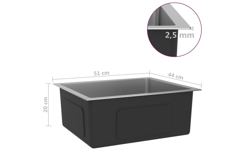 Handgjord diskho rostfritt stål - Silver - Hus & renovering - Kök & bad - Badrum - Tvättställ & handfat - Enkelhandfat