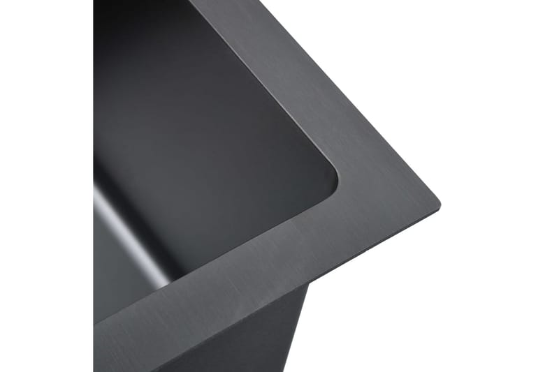 Handgjord diskho svart rostfritt stål - Svart - Enkelhandfat