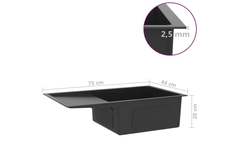 Handgjord diskho svart rostfritt stål - Svart - Hus & renovering - Kök & bad - Badrum - Tvättställ & handfat - Enkelhandfat