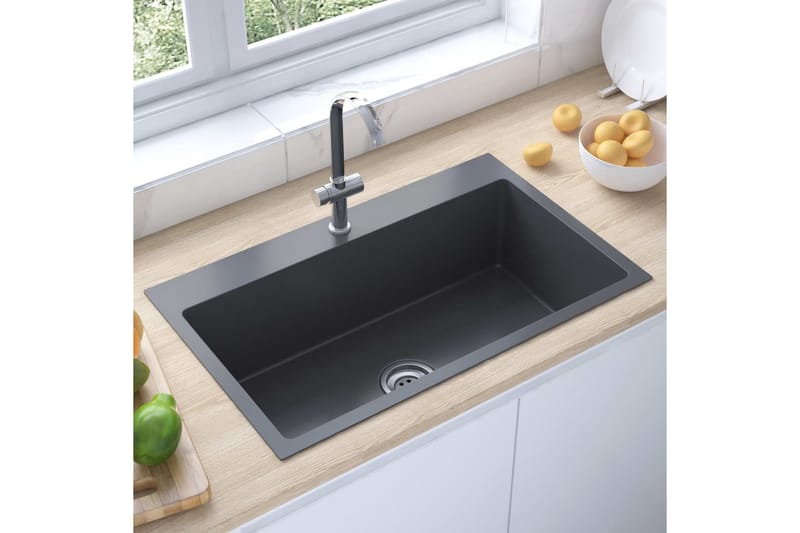Handgjord diskho svart rostfritt stål - Svart - Hus & renovering - Kök & bad - Badrum - Tvättställ & handfat - Enkelhandfat