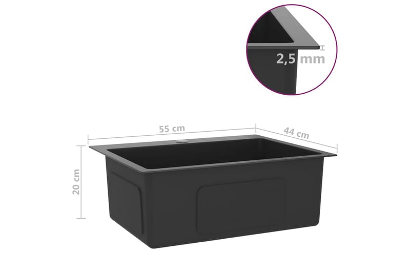 Handgjord diskho svart rostfritt stål - Svart - Hus & renovering - Kök & bad - Badrum - Tvättställ & handfat - Enkelhandfat