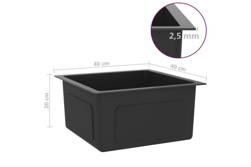 Handgjord diskho svart rostfritt stål - Svart - Hus & renovering - Kök & bad - Badrum - Tvättställ & handfat - Enkelhandfat