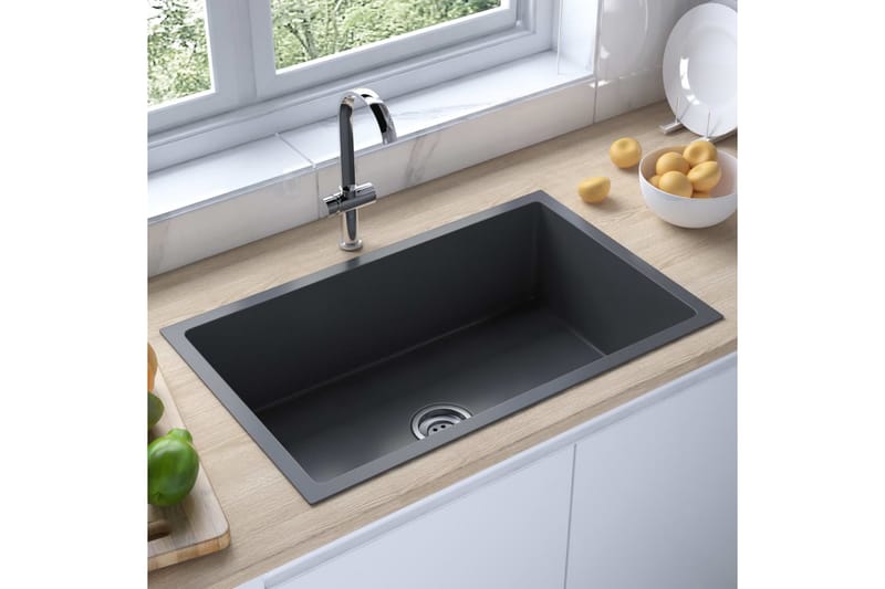 Handgjord diskho svart rostfritt stål - Svart - Hus & renovering - Kök & bad - Badrum - Tvättställ & handfat - Enkelhandfat