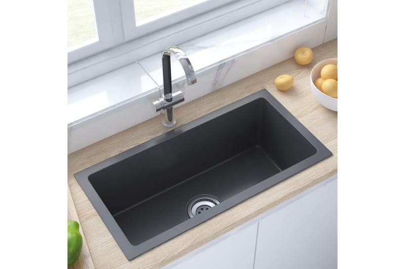 Handgjord diskho svart rostfritt stål - Svart - Hus & renovering - Kök & bad - Badrum - Tvättställ & handfat - Enkelhandfat