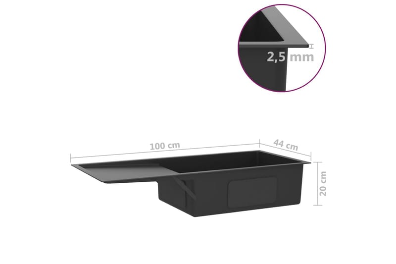 Handgjord diskho svart rostfritt stål - Svart - Hus & renovering - Kök & bad - Badrum - Tvättställ & handfat - Enkelhandfat