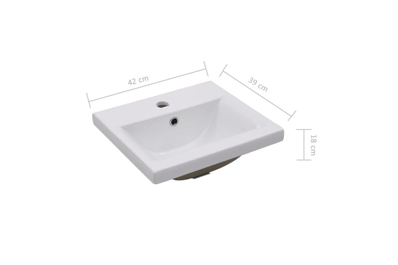 Inbyggt handfat 42x39x18 cm keramik vit - Vit - Hus & renovering - Kök & bad - Badrum - Tvättställ & handfat - Enkelhandfat