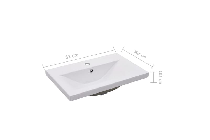 Inbyggt handfat 61x39,5x18,5 cm keramik vit - Vit - Hus & renovering - Kök & bad - Badrum - Tvättställ & handfat - Enkelhandfat