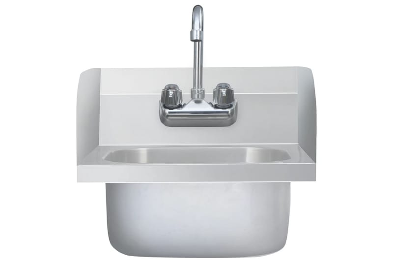 Kommersiellt handfat med kran rostfritt stål - Silver - Hus & renovering - Kök & bad - Badrum - Tvättställ & handfat - Enkelhandfat