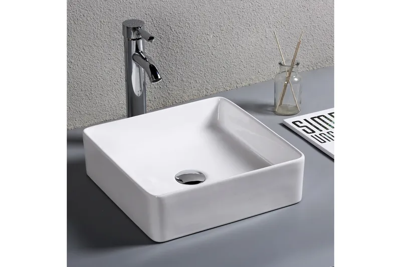 Kvadratiskt handfat/tvättställ - 37cm, undefined