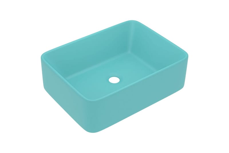 Lyxigt handfat matt ljusgrön 41x30x12 cm keramik - Grön - Hus & renovering - Kök & bad - Badrum - Tvättställ & handfat - Enkelhandfat