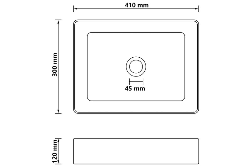 Lyxigt handfat matt svart 41x30x12 cm keramik - Svart - Hus & renovering - Kök & bad - Badrum - Tvättställ & handfat - Enkelhandfat