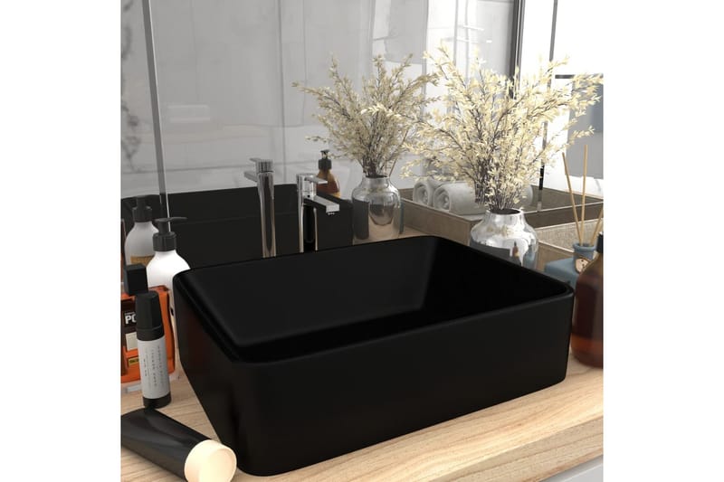 Lyxigt handfat matt svart 41x30x12 cm keramik - Svart - Hus & renovering - Kök & bad - Badrum - Tvättställ & handfat - Enkelhandfat