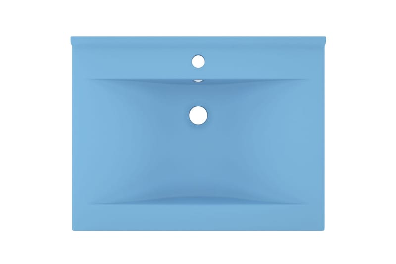Lyxigt handfat med kranhål matt ljusblå 60x46 cm keramik - Blå - Enkelhandfat