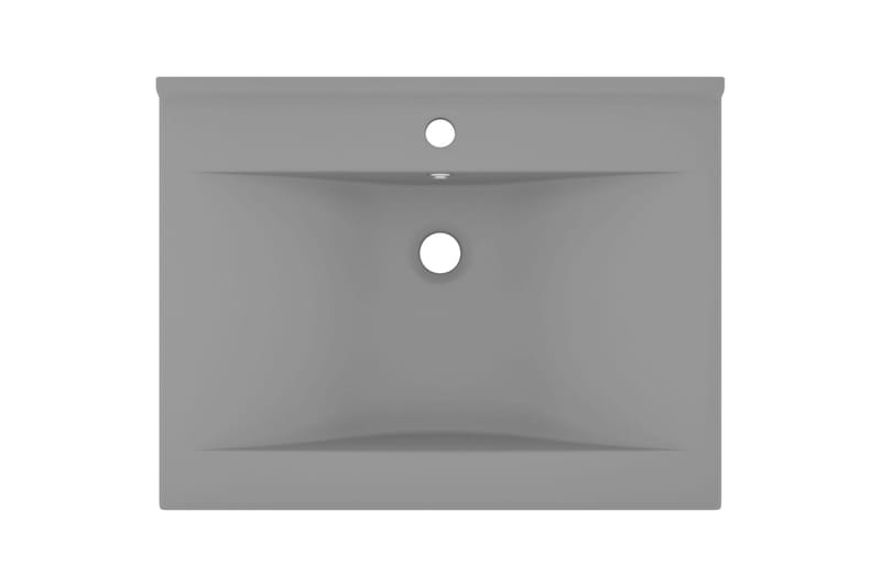 Lyxigt handfat med kranhål matt ljusgrå 60x46 cm keramik - Grå - Hus & renovering - Kök & bad - Badrum - Tvättställ & handfat - Enkelhandfat