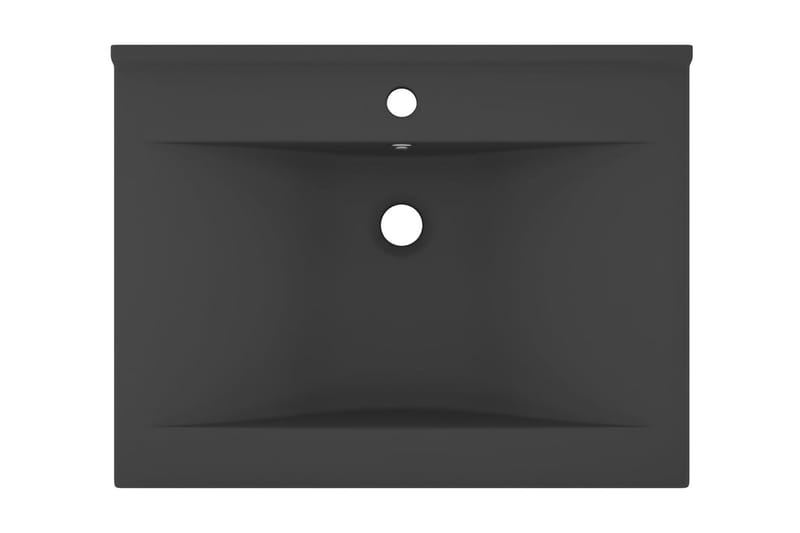 Lyxigt handfat med kranhål matt mörkgrå 60x46 cm keramik - Grå - Hus & renovering - Kök & bad - Badrum - Tvättställ & handfat - Enkelhandfat