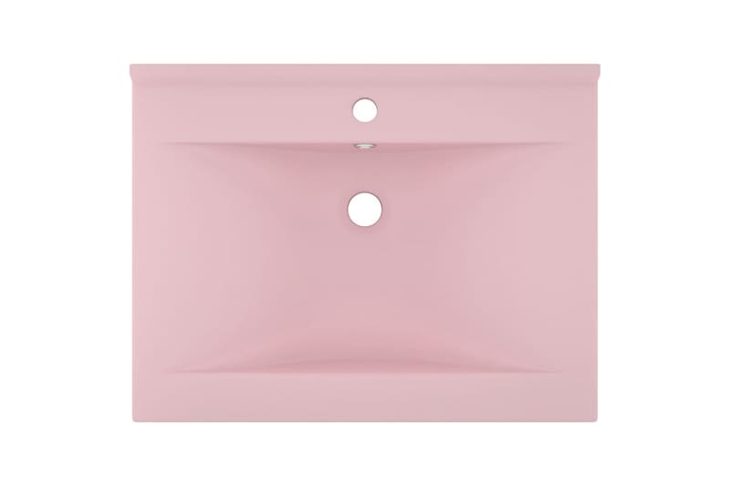Lyxigt handfat med kranhål matt rosa 60x46 cm keramik - Rosa - Hus & renovering - Kök & bad - Badrum - Tvättställ & handfat - Enkelhandfat
