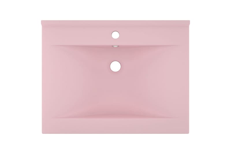 Lyxigt handfat med kranhål matt rosa 60x46 cm keramik - Rosa - Enkelhandfat
