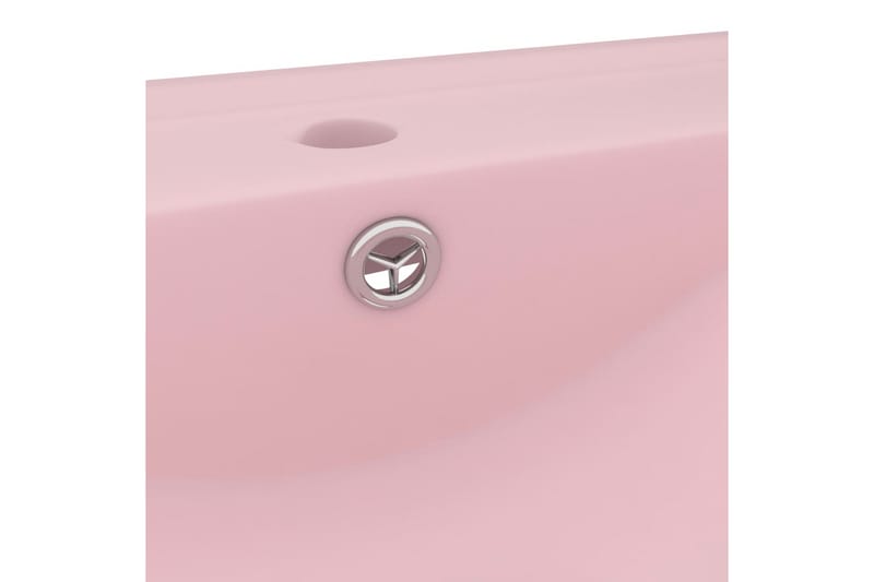 Lyxigt handfat med kranhål matt rosa 60x46 cm keramik - Rosa - Hus & renovering - Kök & bad - Badrum - Tvättställ & handfat - Enkelhandfat