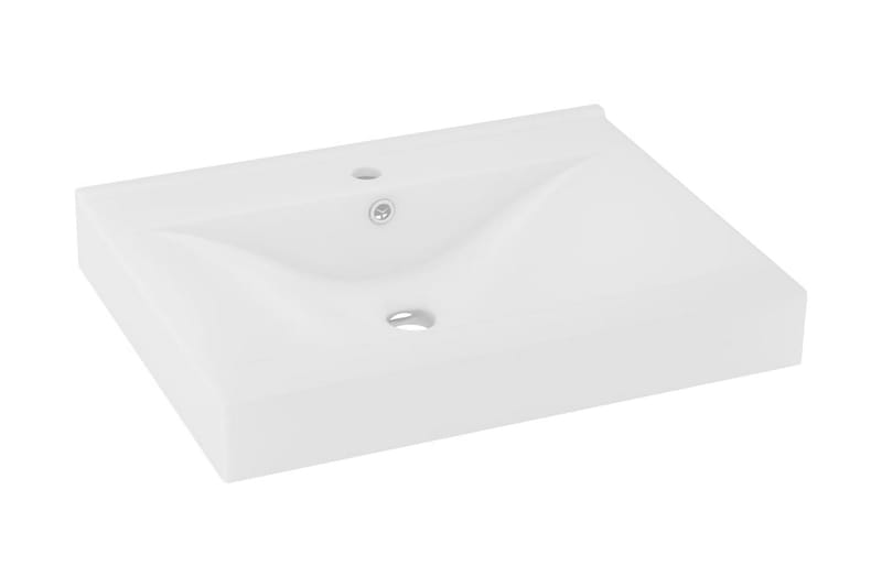 Lyxigt handfat med kranhål matt vit 60x46 cm keramik - Vit - Hus & renovering - Kök & bad - Badrum - Tvättställ & handfat - Enkelhandfat