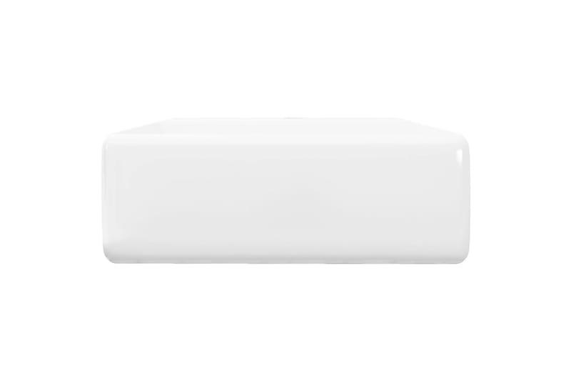 Lyxigt keramisk handfat med överflöds- och kranhål 41x41 cm - Vit - Hus & renovering - Kök & bad - Badrum - Tvättställ & handfat - Enkelhandfat