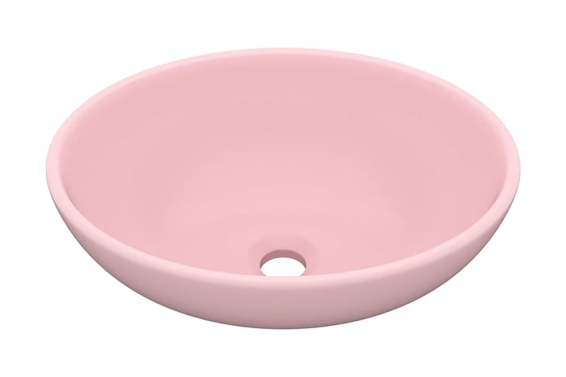 Lyxigt ovalt handfat matt rosa 40x33 cm keramik - Rosa - Hus & renovering - Kök & bad - Badrum - Tvättställ & handfat - Enkelhandfat
