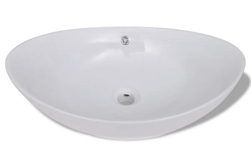 Lyxigt ovanpåliggande handfat i keramik 59x38,5 cm - Vit - Hus & renovering - Kök & bad - Badrum - Tvättställ & handfat - Enkelhandfat