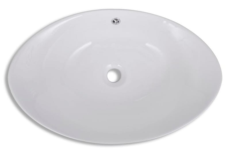 Lyxigt ovanpåliggande handfat i keramik 59x38,5 cm - Vit - Hus & renovering - Kök & bad - Badrum - Tvättställ & handfat - Enkelhandfat
