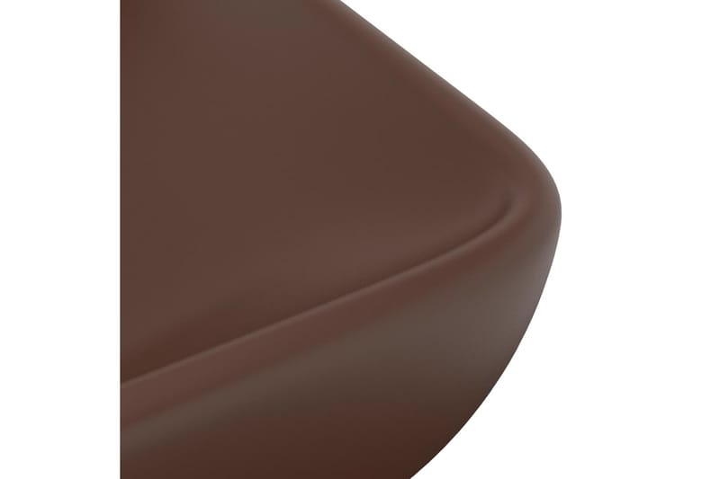 Lyxigt rektangulärt handfat matt mörkbrun 71x38 cm keramik - Brun - Enkelhandfat